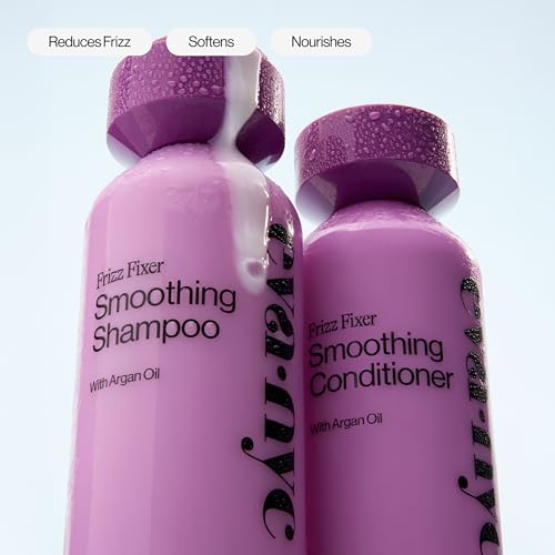 Eva NYC Anti-Frizz Shampoo with Argan Oil + Sunflower Seed Oil - Soft, Manageable, Shiny + Nourished Hair - For Frizzy, Medium to Thick Hair Types - Warm Vanilla Scent - 10 fl oz