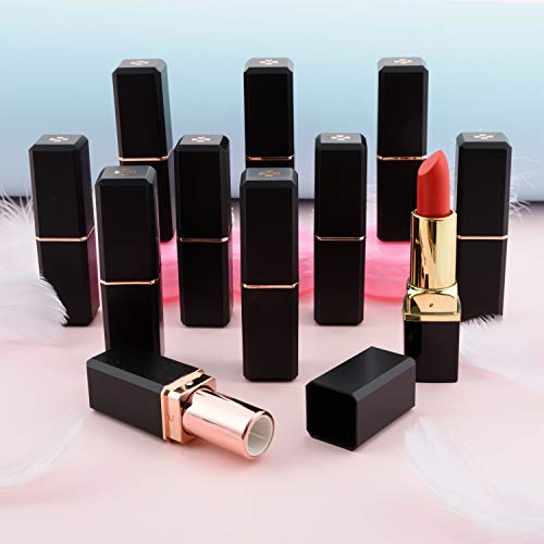 Black Lipstick Tubes 10pcs DIY Lip Balm Container - Square