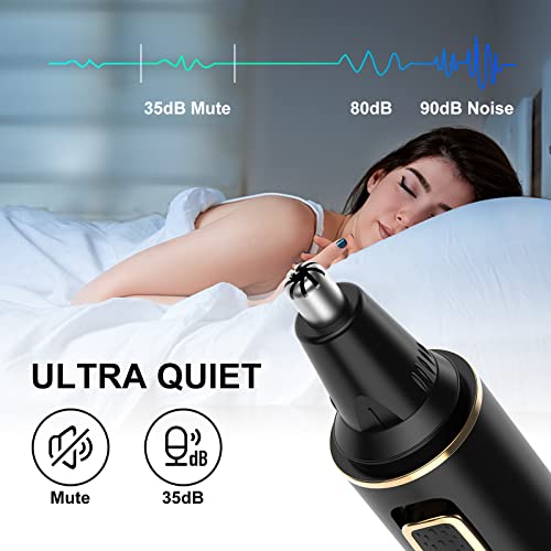 Nose Hair Trimmers for Men£¬Rechargeable Hair Trimmer 2 in 1 Painless Multifunctional Ear and Nose Hair Trimmer with IPX7 Waterproof Dual Edge Blades (Black)