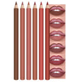 6-Color Matte Lipstick Pencil Set - Hydrating Long-Lasting