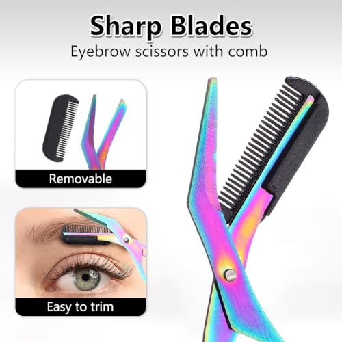 2-in-1 Eyebrow Trimmer Scissor with Comb | Stainless Steel