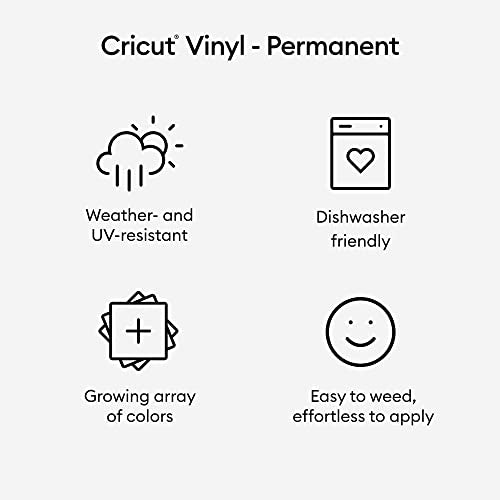 Cricut Premium Permanent Vinyl (12" x 48"), Strong Adhesive Lasts for 3 Years, UV & Water-Resistant, Perfect for Indoor-Outdoor DIY Projects, Compatible with Cricut Machines, Tomato Red