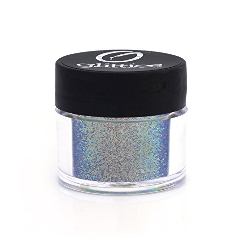 GLITTIES - Blazing Blue - Nail Art Iridescent Fine (.008") Glitter Powder - for Gel Nail Polish, Gel and Acrylic Nail Powder - (10 Gram Jar)