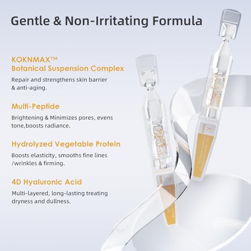 Silk Peptide Intensive Lifting Ampoule, Anti-Aging Hydrating Serum, KOKN¢â Complex, Multi Peptide, Collagen, Niacinamide, 4D Hyaluronic Acid Serum for Wrinkles & Fine Lines & Radiance (1.5fl.oz)