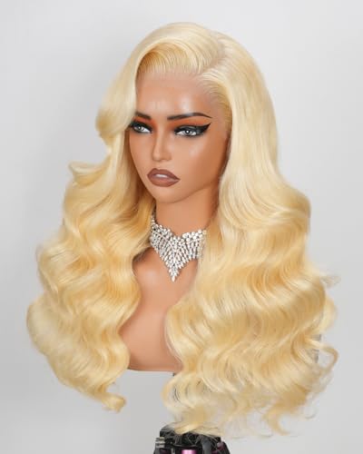 613 13x6 Lace Front Wig - 26 Inch Blonde Body Wave Human Hair