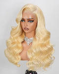 613 13x6 Lace Front Wig - 26 Inch Blonde Body Wave Human Hair