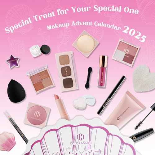 Color Nymph Makeup Advent Calendar 2025, 24 Days Surprise Beauty Makeup Gift Sets for Adlut Women & Teen Girls, 2025 Christmas Countdown Calendar Holiday Full Cosmetic Kit (Pink)