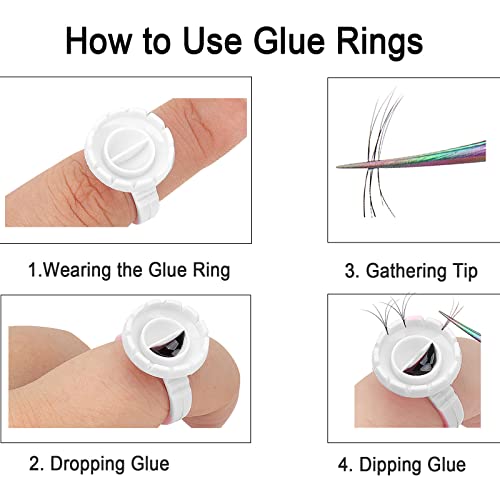300 PCS Disposable Glue Rings for Eyelash Extension