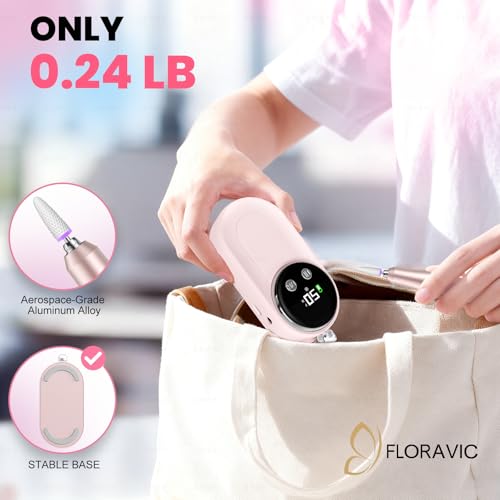 FLORAVIC Electric Nail Drill 50000RPM Cordless Manicure Machine