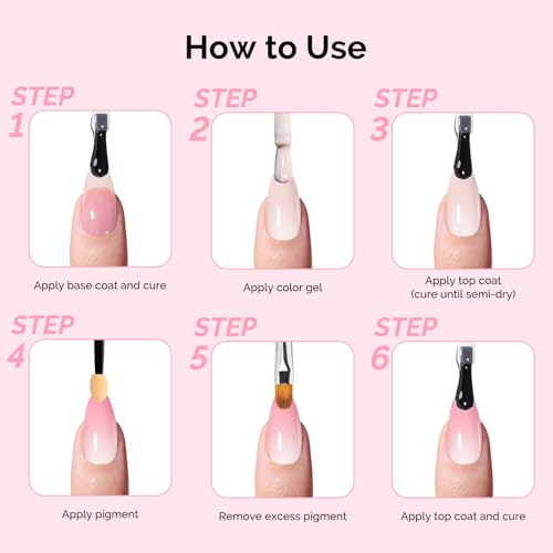 MelodySusie 40-Color Nail Powder Kit for Ombre Gradient Nails
