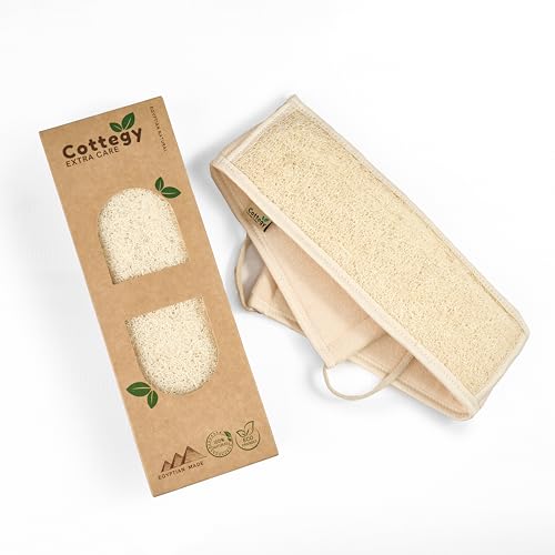 Natural Egyptian Loofah Back Scrubbers for Use in Shower, Exfoliating Natural Loofah Back Scrubber for Shower for Men and Women to Clean Your Back Deeply - 1 Count (1 Pack)