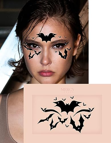 Bats Face Jewels by Mercy London Costume Accessories Face Gems Jewels All in One Halloween Headpiece Stick On