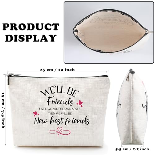 Xuniea 6 Pieces Girls Trip Gifts Favors, Girls Trip Gifts for Women, Good Friend Cosmetic Bag Friendship Makeup Bag Travel Cases with Portable Zipper, Graduation Birthday