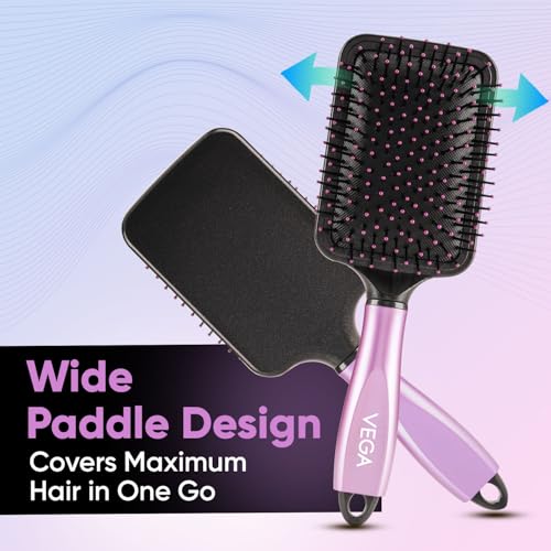 Vega Paddle Brush With Cleaner Simple Design With Emphasis on Function (E18-PB)