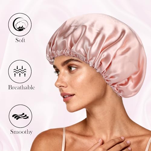 Satin Bonnet Double Layer Silk Sleeping Cap for Natural Curly Hair