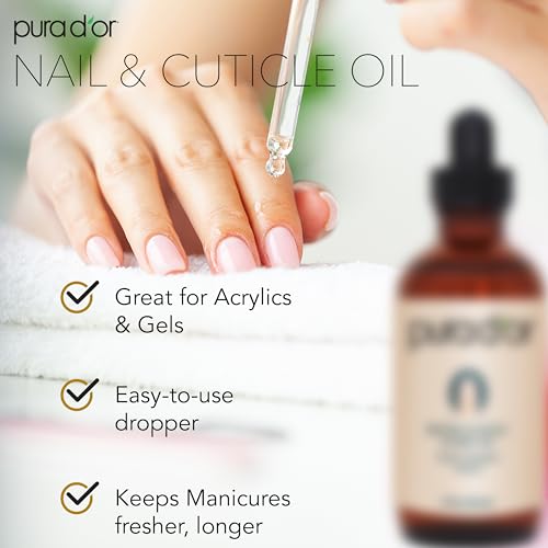 PURA D'OR Biotin Nail & Cuticle Oil - Nourishing Growth Treatment (4 oz)