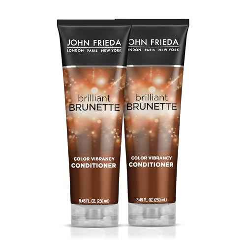 John Frieda Brilliant Brunette, Color Boosting Conditioner, Enhances and Protects Multi-Dimensional Tones, With Sweet Almond Oil to Rehydrate and Replenish Dry Hair, 8.45 Oz, Pack of 2