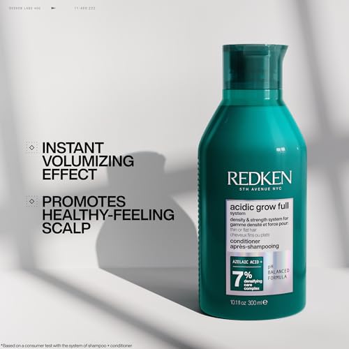 Redken Acidic Grow Full System Scalp and Hair Conditioner - Lightweight Conditioner for Thicker-Looking Hair and Hydrated Scalp, With Azelaic Acid