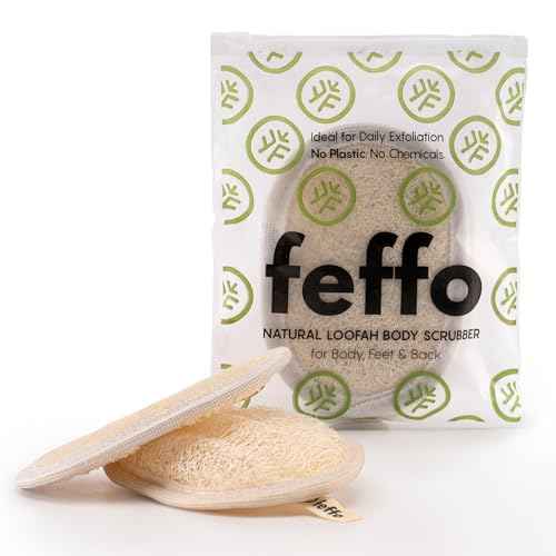 Loofah Sponge for Body Scrub, Exfoliating Body Scrubber & Shower Sponge Shower Scrubber, Loofah for Women and Men, Exfoliating Washcloth Alternative (2 Count, 1 Pack, Oval Shape)