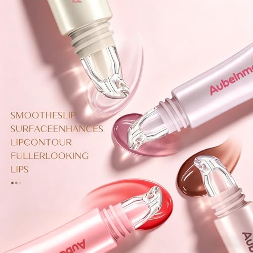 Aubelnmay Hydrating Lip Gloss Set - 4 Shades, Glass Finish Lip Jelly