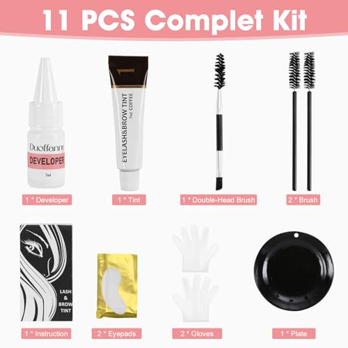 2-in-1 Eyebrow & Eyelash Color Kit - Natural Black, DIY Tint