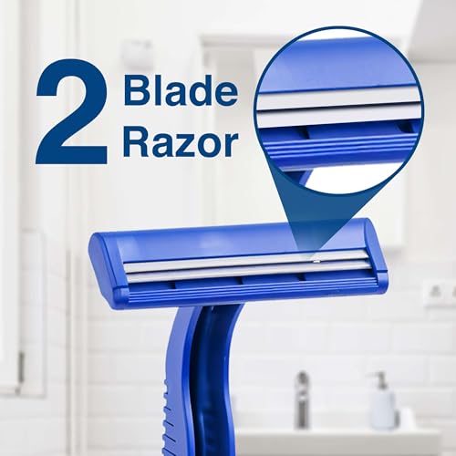 Disposable Razors for Men and Women - Case of 300 Shavers - 2 Blade Razors, Bulk - for Shaving, Tattoos, Hospitality, and More