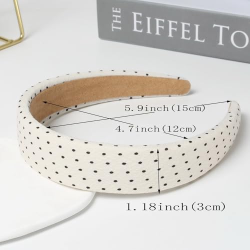 Polka Dot Headbands for Women, 4-Pack | Wide Fabric Hair Bands
