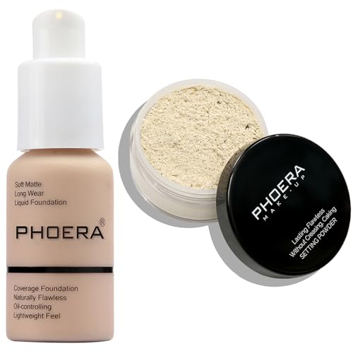 PHOERA Matte Foundation & Setting Powder Duo - Full Coverage
