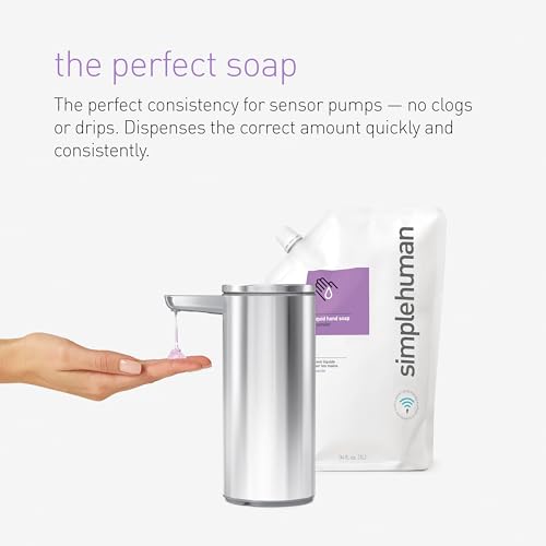 simplehuman Lavender Moisturizing Liquid Hand Soap Refill Pouch, 34 Fl. Oz. (Pack of 3)
