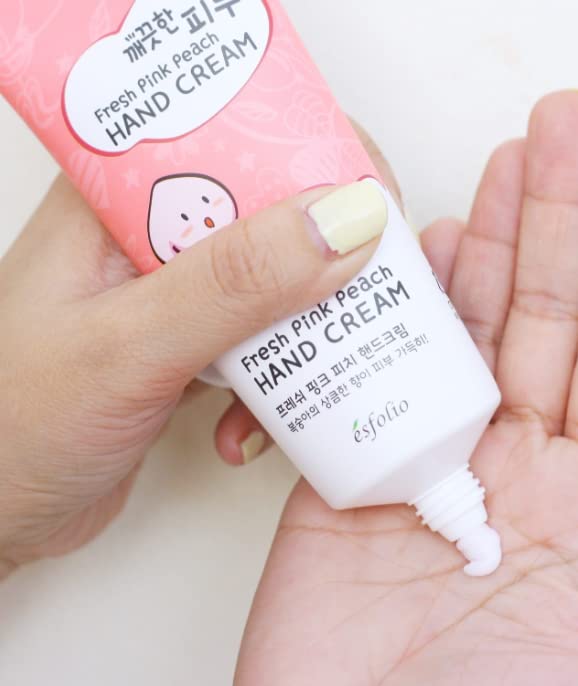 Lunes Fresh Pink Peach Hand Cream Keeps Your Hands Soft !! 100ml / 3.38 fl. oz. Korean Products