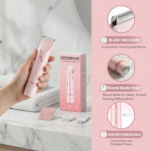 Cordless Electric Bikini Shaver - Waterproof Dual-Head with Ceramic Blades