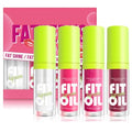 4 Colors Hydrating Lip Oil Set, Big Brush Head Moisturizing Lip Glow Oil, Shiny Moisturizing Lip Gloss, Nourishing & Non-Sticky Long Lasting Fresh Transparent Tinted Plumping Lip Oil (SetA)