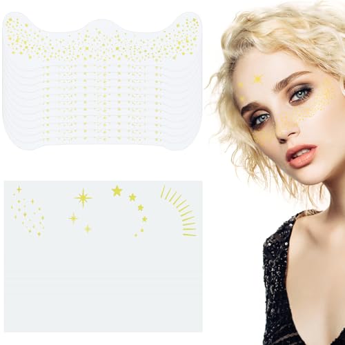 Gold Glitter Face Patches, Waterproof Temporary Tattoo Freckles