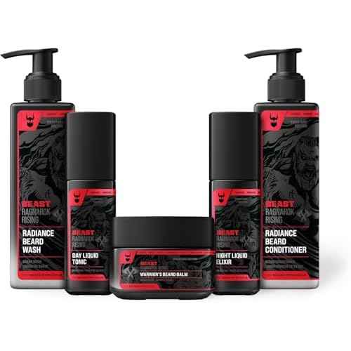 Beard Struggle Ragnarok Rising Eddie Hall Beast Line - Signature Beard Care Kit - Includes Balm, Wash, Conditioner, Night & Day Oil
