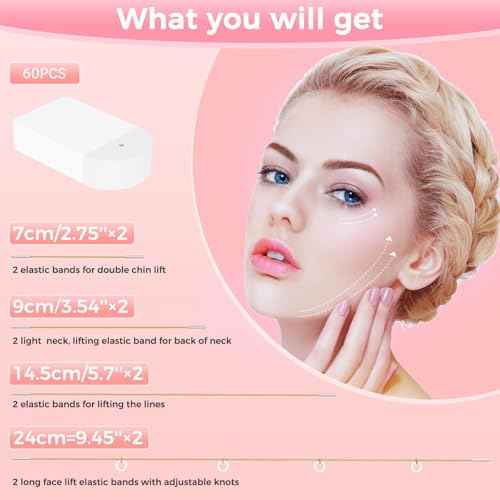 Invisible Face Lift Tape,100PCS Face Lifting Tapes and Bands with 8 Strings,Instant Face Lifter for Women Neck,Eyes,Double Chin,Sagging Skin,Face Tape for Tightening,Invisible Facelift Tape for Makeup