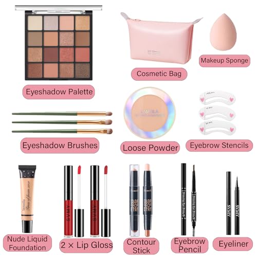 Complete Makeup Set for Beginners & Professionals - 16 Color Palette