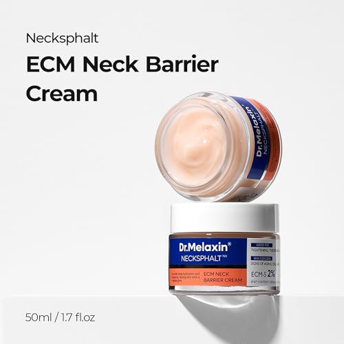 Dr.Melaxin Necksphalt ECM Barrier Cream for Anti-Aging Neck Skin, Tightening Wrinkles for an Even Skin Tone and Neck Lift, 1.69 fl oz (50ml)