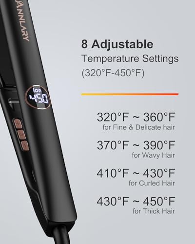 ANNLARY 1 Inch 2-in-1 Hair Straightener & Curler, Dual Voltage