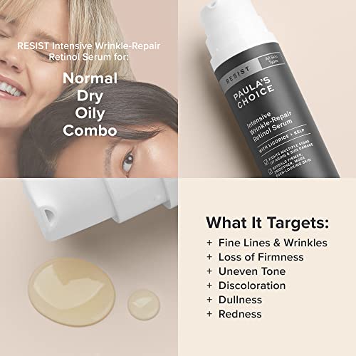Paula's Choice RESIST Intensive Wrinkle-Repair Retinol Serum, Squalane, Vitamin C & E, Anti-Aging & Wrinkle Treatment, 1 Fl. Oz.