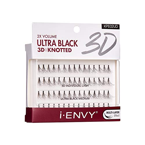 i-ENVY 2X Volume 3D Ultra Black Individual Lashes (2 PACK, Medium)