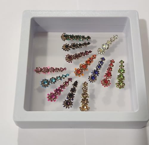12 Crystal Bindis Set - Bridal Forehead Jewels