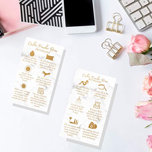 Ombre Powder Brow Aftercare Cards | 50 Pack | 2x3.5"