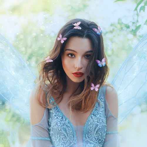 TODDER 20PCS Purple Butterfly Hair Clips for Women and Girls Y2k Fairy Hair Accessories Cute Mini Butterfly Hair Clips for Themed Party, Prom,Birthday, Wedding and Back to School