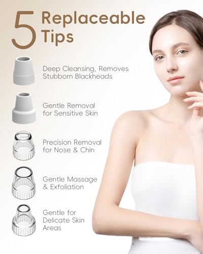 Blackhead Remover Pore Vacuum with 5 Probes & 3 Suction Levels
