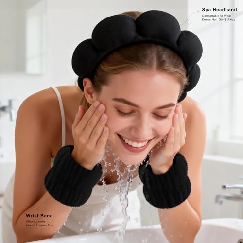 Real Perfection Spa Headband & Wristband Set for Skincare