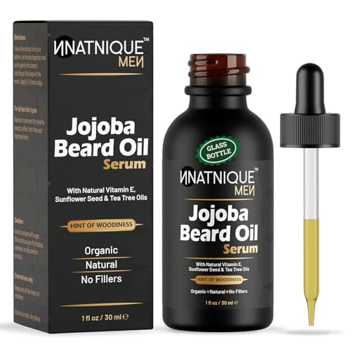 Natnique Beard Care Gift Set ? Organic Jojoba Beard Conditioner with Vitamin E & Tea Tree + Vegan Beard Brush ? Natural Moisturizer & Grooming Kit for Men ? Softens, Hydrates & Reduces Itch