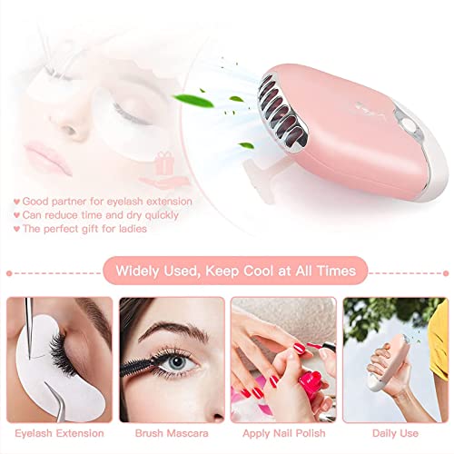 Lash Cleaning Kit - Electric Eyelash Fan Dryer & Extension Cleaning Brush - Pink Mini Fan for Eyelashes - Complete Lash Care & Extension Supplies