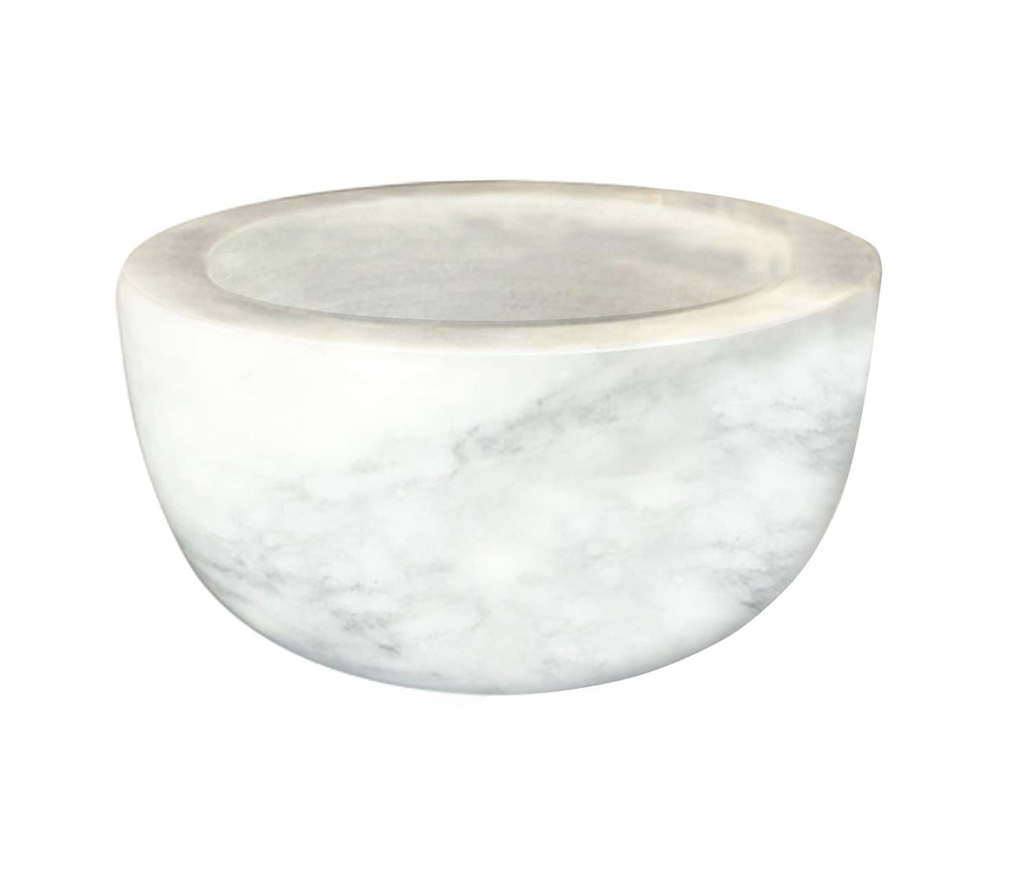 Yepmlrt Marble Shaving Bowl，Handcrafted White Marble Later，Shaving Soap & Cream Bowl for Men，Lather Mug with Interior Grooves Builds a Rich.