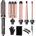 Aduarjo 5-in-1 Curling Iron Set with Ceramic Barrels & Brush