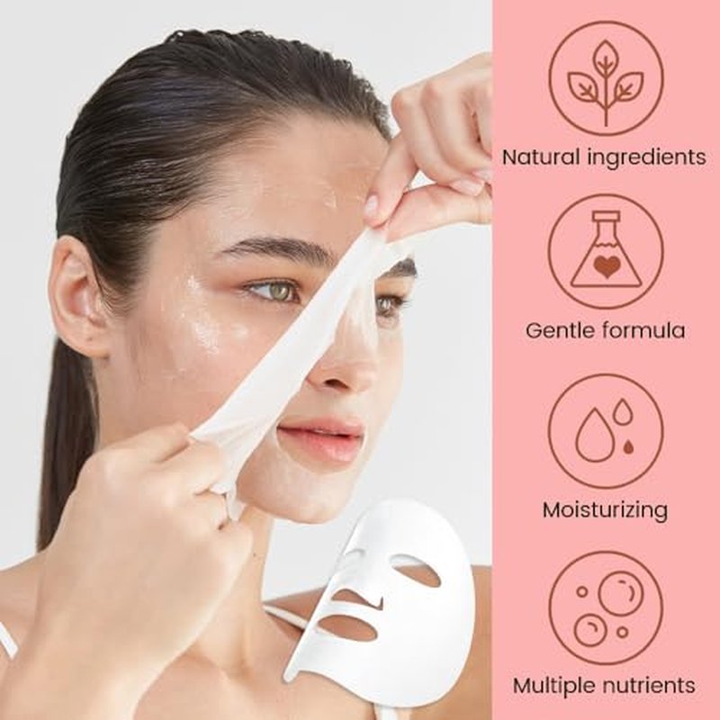 8 Pack Strawberry Face Mask,Pink Face Masks Skincare Spa Day Kit Supplies,Spa Party Favors for Women,Sheet Facial Mask Skincare Gifts Set,Moisturize Soothe for All Skin Types